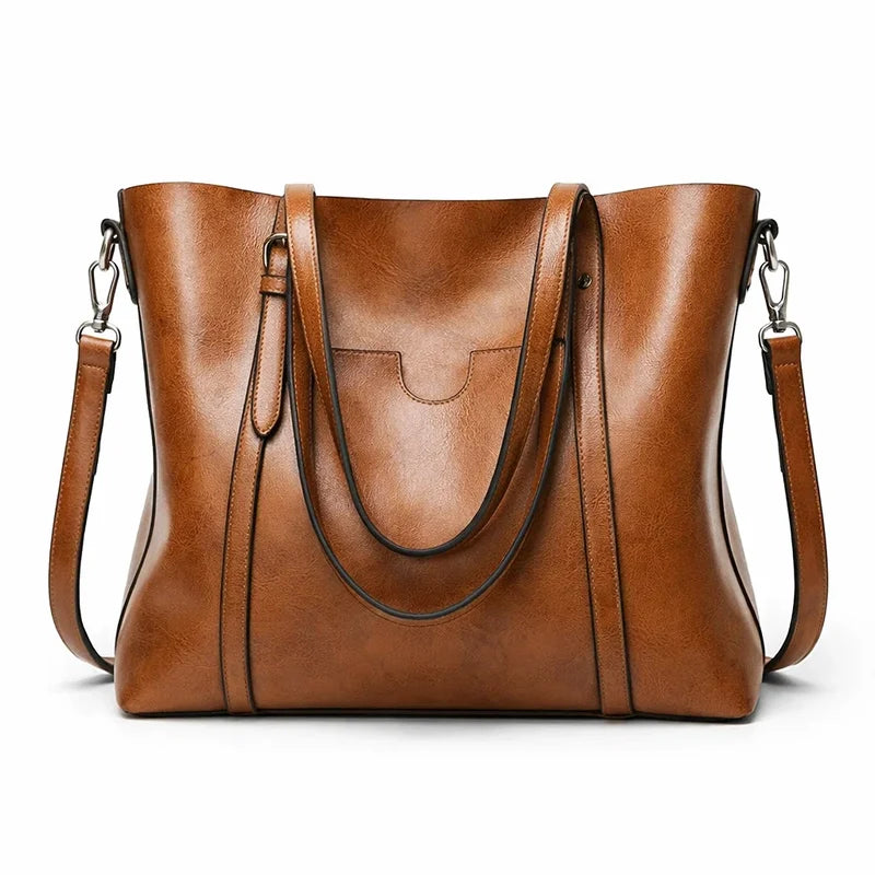 Women's Genuine Leather Messenger Bag - Elegant Woman