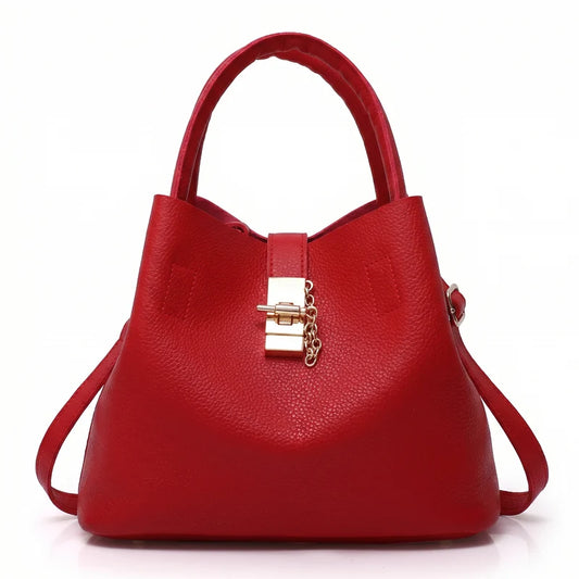 Women's Genuine Leather Messenger Bag - Heart